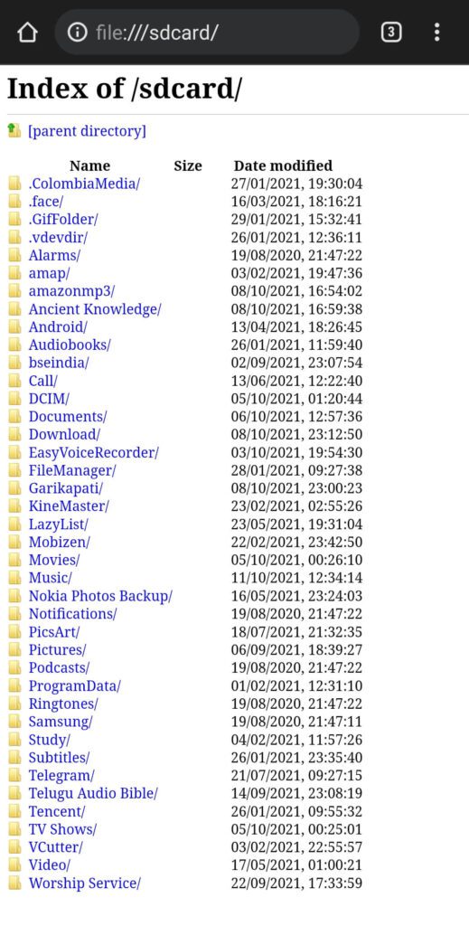 browse sd card files directory